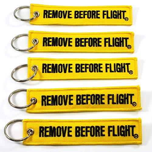 Rotary13B1 Remove Before Flight Keychain - Yellow 5pcs