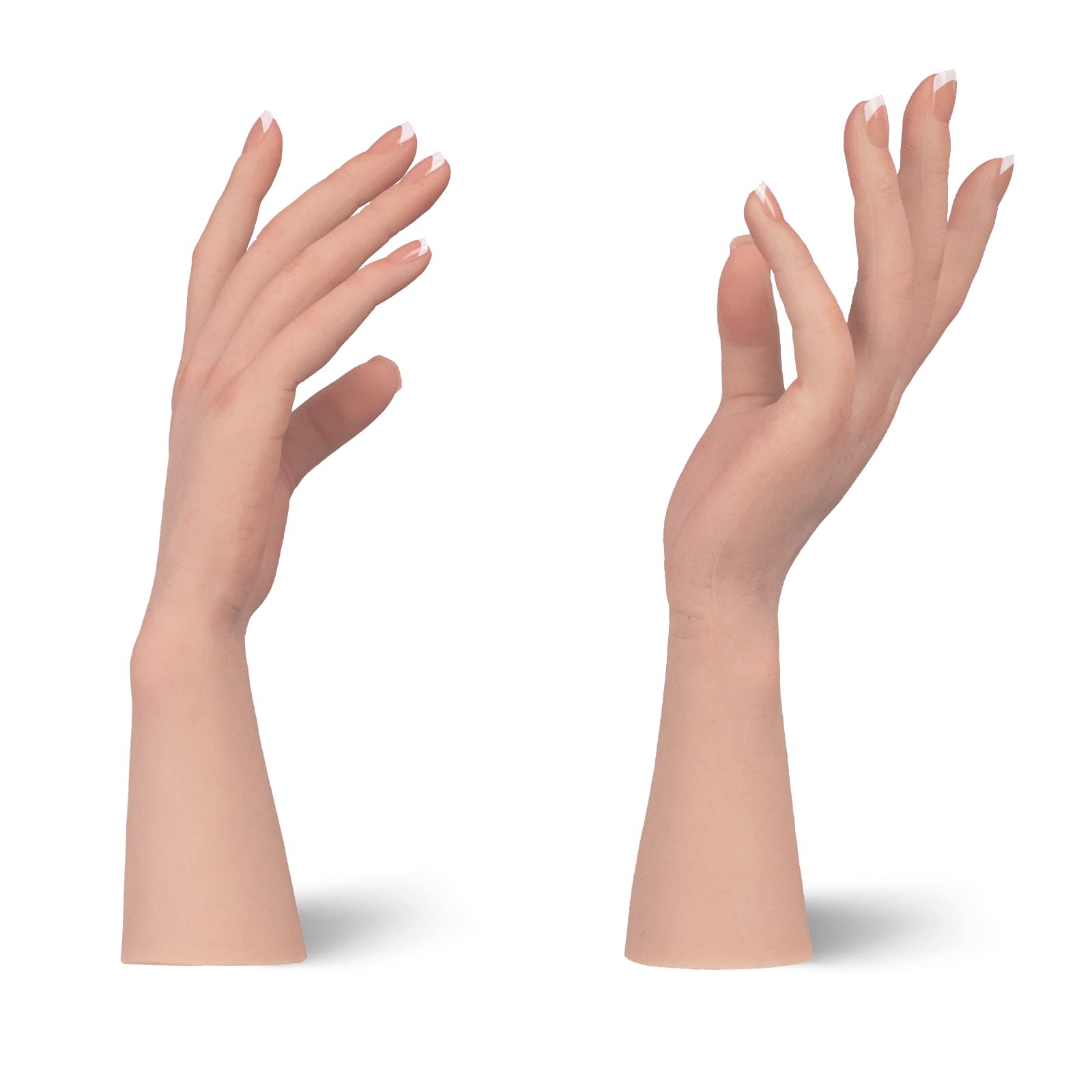 Cyomi Silicone Mannequin Hand Model Flexible Fingers Silicone Hand Model Realistic Soft Manikin Hand Model Female Size for Painting Teaching Arts Drawing Sketching Jewelry Display - Left Hand