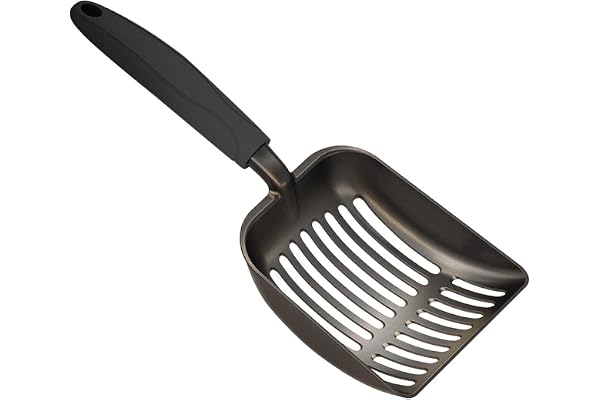 WePet Cat Litter Scoop, Non-Stick Plated Aluminum Alloy Sifter, Kitty Durable Metal Scooper, Deep Shovel, Long Handle, Kitten