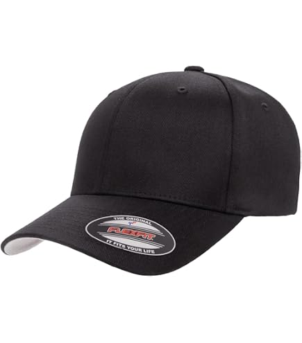 Flexfit Men's Delta Seamless Cap, Black, L/XL | Stain Blocking