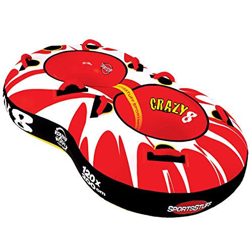 BESTChoiceForYou Inflatable Towable Crazy 8 Tube Double Rider Water Boating Sports Floating Lounge Watersports