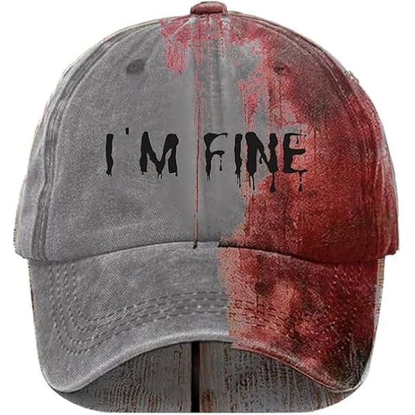 Casquette Baseball 'I’m Fine Bloody' – Design Humoristique – Taille Réglable 56-60 Cm – Tissu Sergé épais – Pour Quotidien, Sport, Vacances