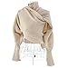 Leegoal Women Solid Scarf with Sleeves Crochet Knit Long Soft Wrap Shawl Scarves