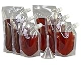 Collapsible Flask Set for Sneaking Alcohol by Boozer Babe, Set Includes ~ 2 ~ 8 oz., 2 ~ 16 oz. 2 ~ 32 oz. & Funnel, Concealable & Reusable