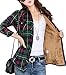 Lashapear Womens Winter Long Sleeve Fleece Plaid Shirt Flannel Warm Blouse