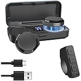 OBEST Motorcycle Helmet Bluetooth Headset,Motorcycle Bluetooth Helmet Speaker,Wireless Installation with Remote Control,BT5.3 Noise Cancellation 1900mAh Battery 50+ Hours Work Time for Skiing Riding