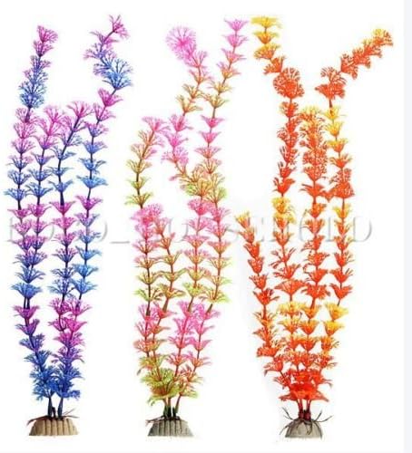 New plant 15.35" Aquarium Plastic Water Plants Landscaping Ornament Fish Tank Decoration n o.39