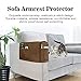 Joywell Sofa Arm Covers Anti-Slip Armrest Protector for Living Room, Armchair Slipcover for Armrest Recliner with 4 Pockets for Tv Remote, Phone, Set of 2, Chocolate
