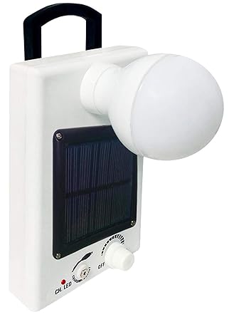 G .V. C Rechargeable 12 Watt Bright White Light LED Bub with Solar Panel & Electric Charger