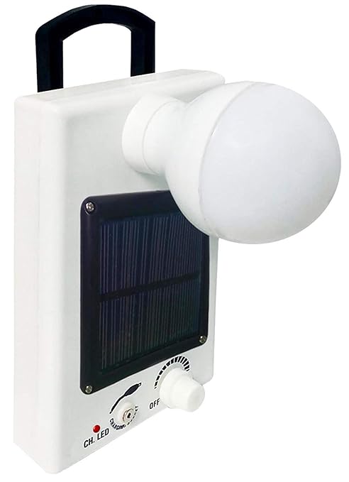 G .V. C Rechargeable 12 Watt Bright White Light LED Bub with Solar Panel & Electric Charger