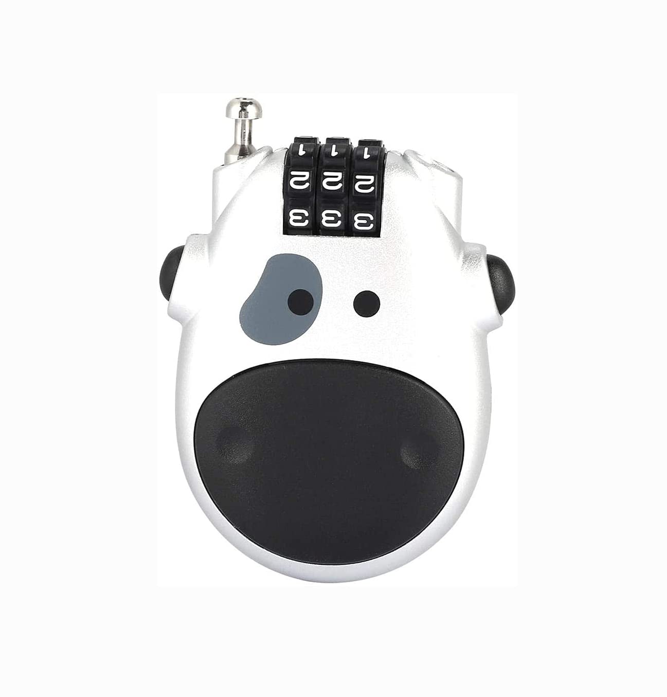Shiwaki 3 Digit Code Combination Password Lock for Bicycle,Home,Hotel,Outdoor travel,Password Security Lock - Silver
