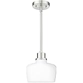 Emak Pendant Lights Kitchen Island with Milk Glass Shade, Modern 8 Inch Brushed Nickel Pendant Light Hanging Lights for Kitch