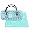 JAVOedge Blue Handbag Style Hard Eyeglasses Case and Bonus Free Soft Microfiber Lens Cleaning Cloth