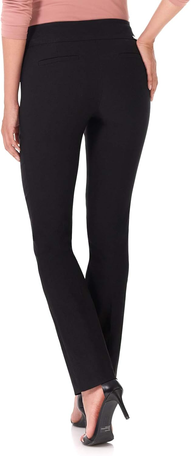 Rekucci Women's Ease Into Comfort Everyday Chic Straight Pant w/Tummy Control: Clothing