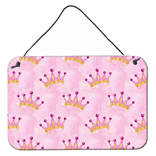 Caroline's Treasures BB7546DS812 Watercolor Princess Crown on Pink Wall or Door…