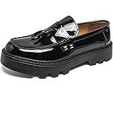 Men's Patent Leather Metal Decoration Chunky Platform Loafers Dressy Shoes Daily Non Slip Shock Absorbing Outdoor Work