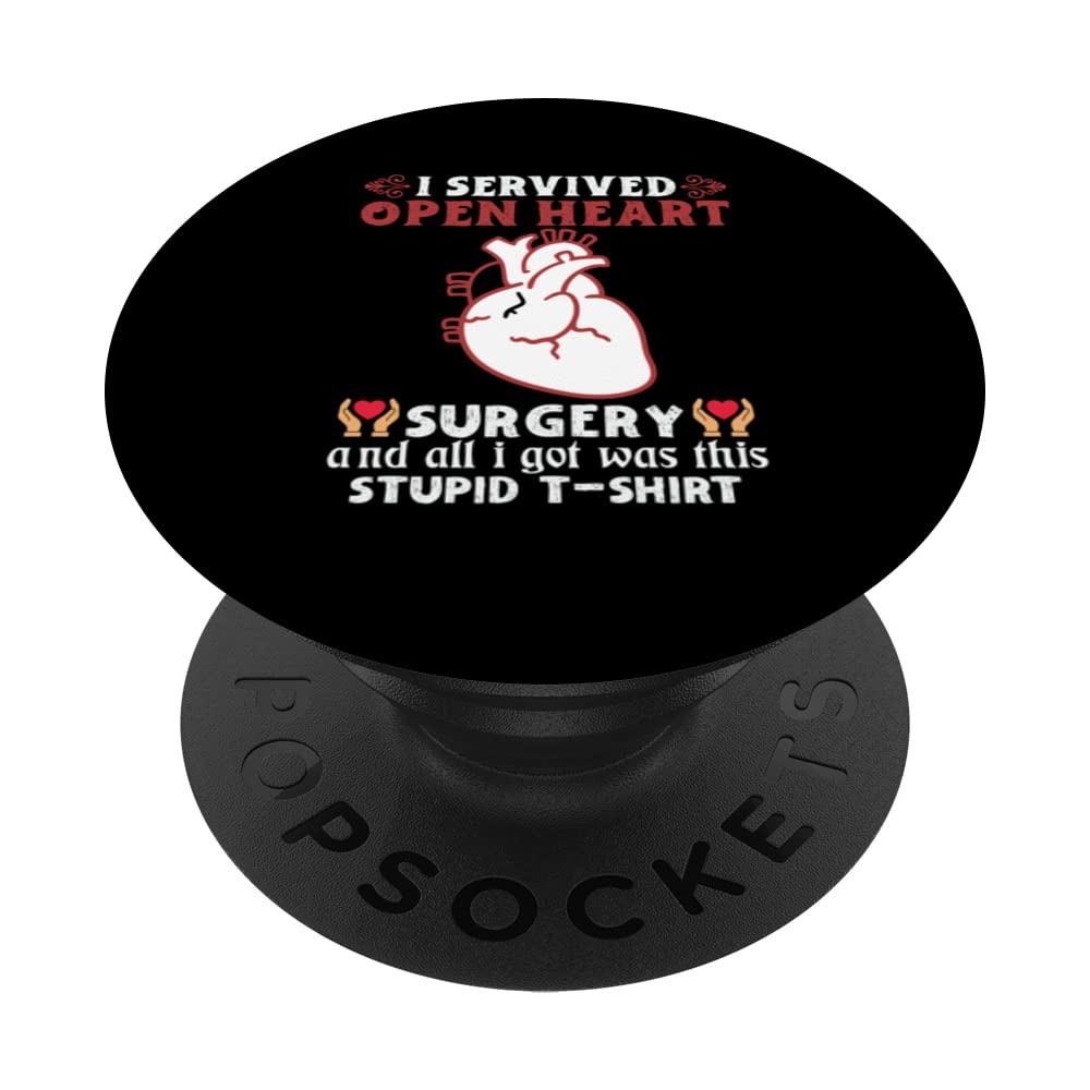Funny Open Heart Surgery Art For Men Women Heart Transplant PopSockets Swappable PopGrip