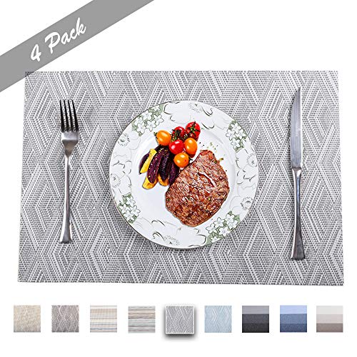 PREMIUM CARE Set of 4 Placemats for Table Heat-Resistant Skid-Proof Table Mats Dining Table Woven Stain Resistant Easy to Clean