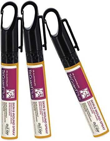 Triguard Plus Skin Spray by Oxygen | 10 ml. 3 Pack Antimicrobial Topical Protection In A Easyclip Travel Bottle, Alcohol-Free Hand And Body Antibacterial Wound Cleanser And Sanitizer