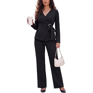 Agenlulu Women's 2 Piece Suits Business Casual Outfits Dressy Pants Sets