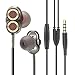 JH-LI HiFi in-Ear Stereo Headphones with Dual Drivers Earbuds High-Fidelity Audio and Deep Bass Wired Earphones with Mic for Hands-Free Calling, 3 Set of Silicone Ear Cap, Black 3.5mm Jack
