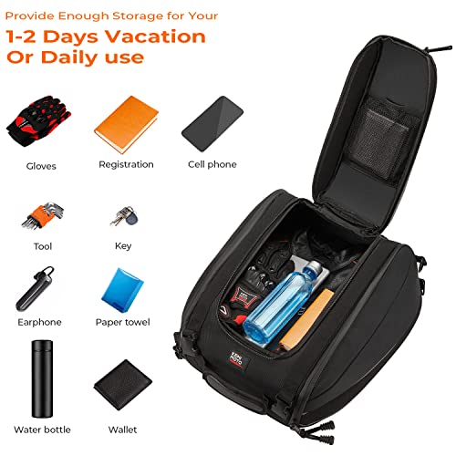 Motorcycle Tail Bags, Seat Luggage Bags, Travel Saddle Bags Compatible