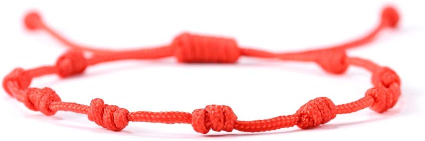 Knotted Rosary Bracelet "Decenario" Red Knot String Bracelet Baptism First Communion Confirmation Religious Prayer Friendship Protection Blessed Lucky Christmas Jewelry Gift Mother's Day