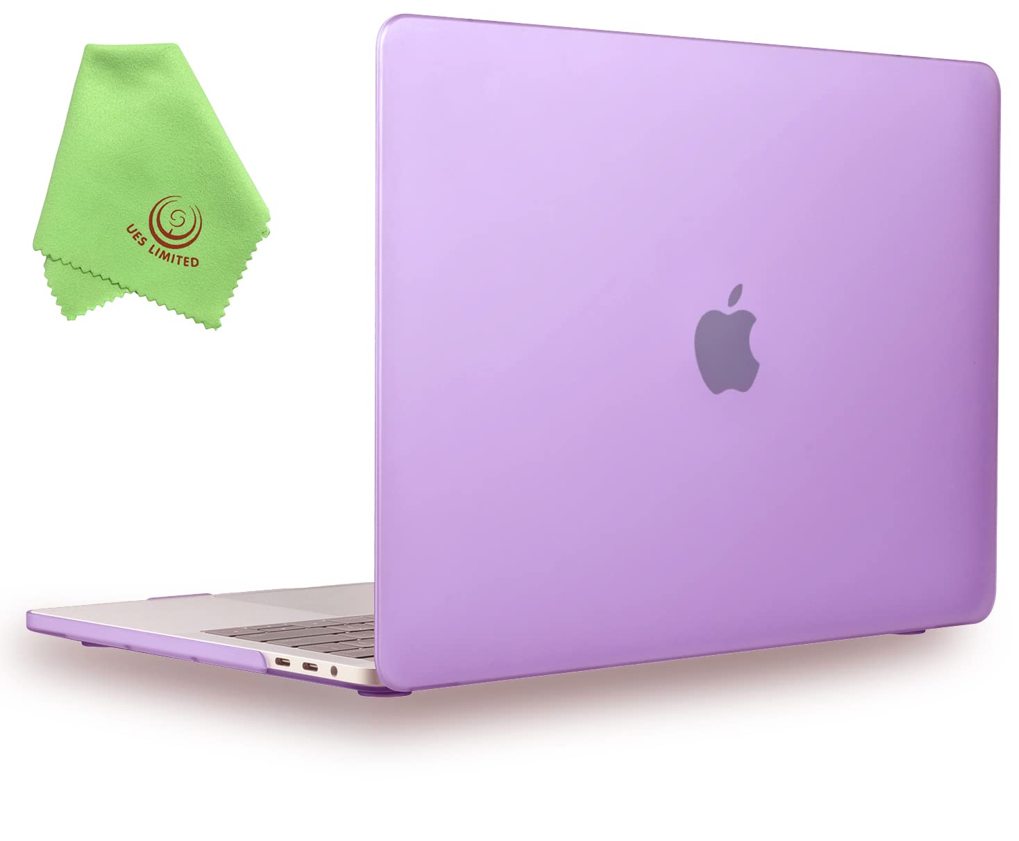 UESWILL Compatible with MacBook Pro 15 inch Case 2019 2018 2017 2016 Model A1990 A1707, Smooth Matte Hard Case for MacBook Pro 15 inch with Touch Bar & USB-C + Microfibre Cleaning Cloth, Purple