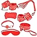 Fuzzy PU Leather Bondage Gear Straps Kit Fetish Bed Restrains Kits for Woman Adult Body Bondage Sex Toys (Red)thumb 4
