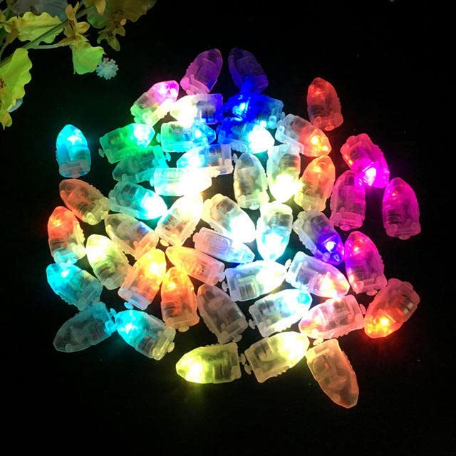 Nimomo 1 Set/50Pcs LED Decor Balloon Lights, Waterproof Lights for Paper Lantern Ballon Wedding Party Decor(6 Colors Optional)(Colorful)