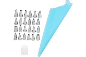 Silicone Icing Piping Cream Pastry Bag And 24 Pcs Piping Nozzles Cake Decorating Supplies Kit Tools Pastry Tips For Diy Cake 