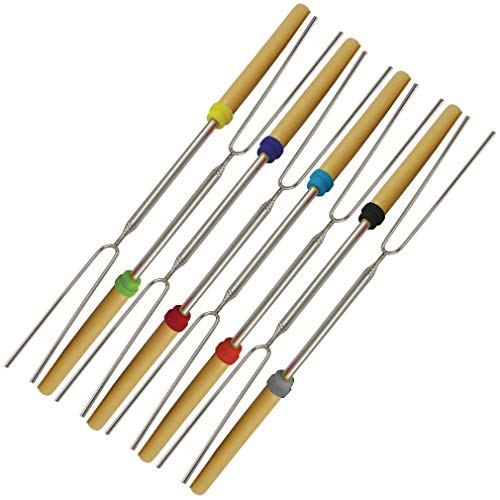 Evelots Marshmallow/Hot Dog Stick-Smore-Extend 32 Inches-Stainless-No Rust-Set/8