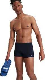 Speedo Eco Endurance+ Aquashort Swimsuit Navy Chlorine Resistant Recycled Fabric view 4