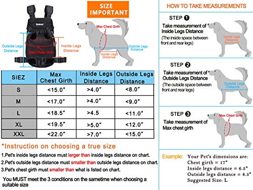 PetBonus Denim Front Kangaroo Pouch Dog Carrier, Wide Straps with Shoulder Pads, Adjustable and Legs Out Pet Backpack Carrier, for Walking, Travel, Hiking, Camping, Black, XX-Large - Thumbnail 6