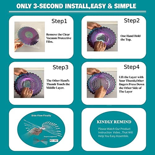 Wind Spinners Outdoor Metal Tree of Life Wind Spinner Mandala 3D Yard