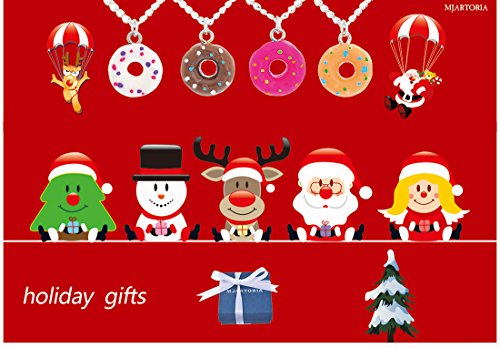 MJartoria Best Friends Forever Colorful Doughnut Friendship Necklaces Set of 4