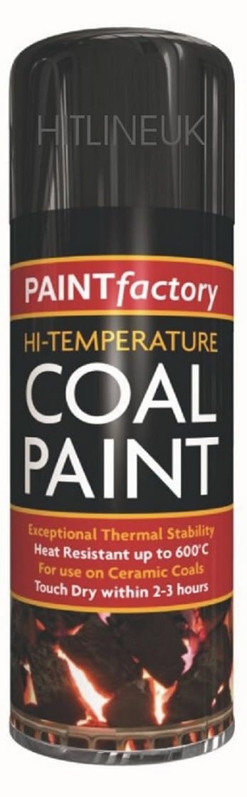 400ml Black Heat Resistant Stove Paint - 600°C Coal & Gas Fire Spray Paint