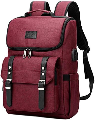 YALUNDISI Vintage Backpack Travel Laptop Backpack with usb Charging Port for Women & Men College Backpack Fits 15.6 Inch Laptop Red price in UAE | Amazon UAE | kanbkam YALUNDISI Vintage Backpack Travel Laptop Backpack with usb Charging Port for Women & Men College Backpack Fits 15.6 Inch Laptop Red price in UAE | Amazon UAE | kanbkam