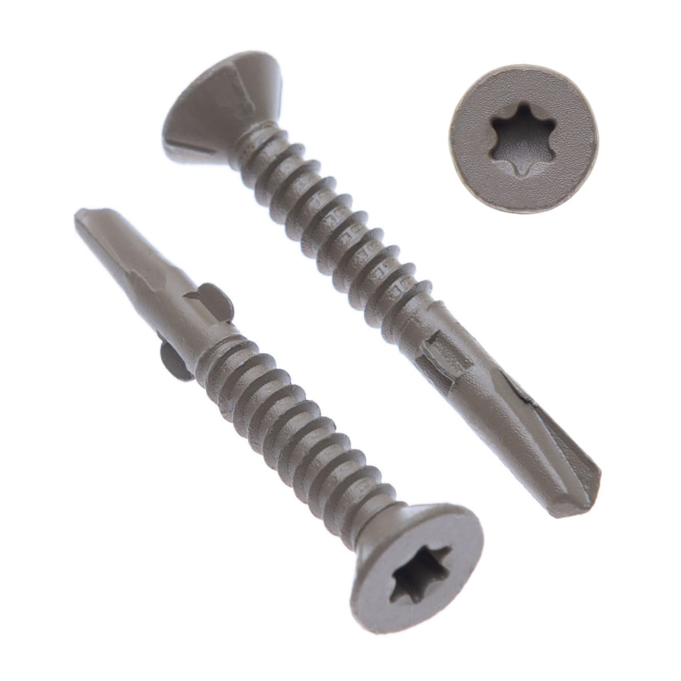 6.3 mm Metal Screws Self Tapping Torx Flat Head Self Drilling Screws (Pack of 100) Outdoor Use with Anti Corrosion Protection C4 for Metal Sheets/Roofing Windows Fastening DIN7504 P (6.3mm x 90mm)