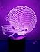 Loveboat 3D LED Lamp Night Light 3D Illusion Lamp Football Helmet Baseball Cap Desk Table Lamp USB Powered Optical Illusion Night Light as Home Decor and Best Gift (Football Helmet)