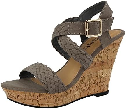 Ladies Plait Espadrille Open Toe Cork Effect Fashion High Wedge Heel Summer Sandals Size 3-8