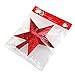 NICEXMAS Christmas Tree Toppers Star Treasures Glittered Decoration Ornament, 9 inch (Red)