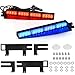 YITAMOTOR Red Blue Visor Emergency Strobe Light Bar 2-16 LED Windshield Dash Emergency Police Light, Warning Hazard Interior Flashing Split LED Visor Lights for Firefighters Vehicles Trucks (18 Inch)