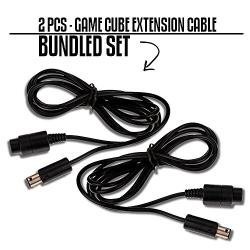Controller Extension Cable Compatible For Wii Classic Extender Or Nintendo Gamecube Cord (NGC) [2 Pack] 6 Feet â€“ 1.8m By EVORETRO