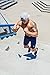 YoungLA Men's Yoga Running Shorts w/Zipper Pockets Navy Large