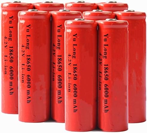10 4.2V 18650 Li-ion 6000mAh Rechargeable Battery for RC toy LED Torch