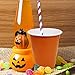 TWIDDLERS 100 Pack 16 Oz Large Halloween Plastic Tumblers, Black & Orange Plastic Drinking Cups for Party, Birthday, Christmas, Thanksgiving & Wedding