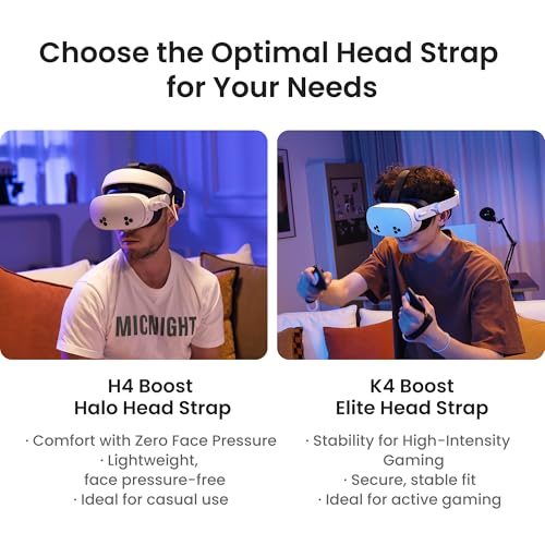 KIWI design H4 Boost Comfort Battery Head Strap Accessories for Meta/Oculus Quest 3/Quest 3s, Dual Fast Charge The VR Headset and Battery Strap in 2.5h, Halo Head Strap Reduce Facial Pressure