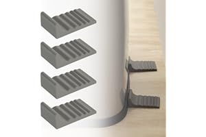 LANMU Trash Can Wall Protector and Stop Moving Backward, 2 Pairs Silicon Trash Can Bumper, Wall Spacer Garbage Bin for Round & Square Waste Baskets, No Drill Kitchen & Office Floor and Wall Guard