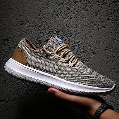 Srenket Mens Casual Athletic Sneakers Comfortable Running Shoes Light Tennis Zapatos Footwear for Men Walking Workout Beige44